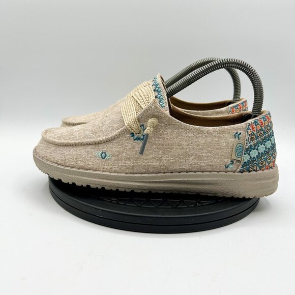 Hey Dude Shoes Wendy Flora Grey Slip On Shoes Western Womens Size 7 - Picture 2 of 9